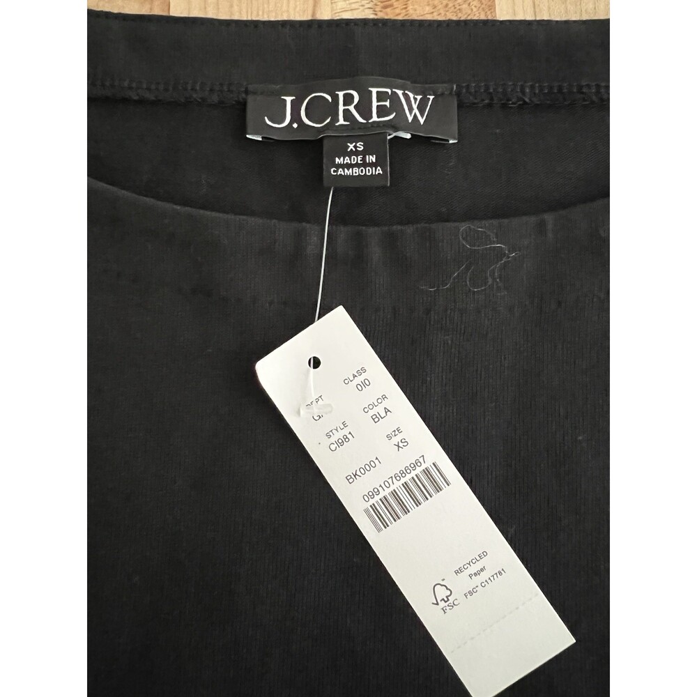 J.Crew Women's Mariner Jersey Boatneck Muscle Tee 100% Cotton Black XS, NWT - Picture 4 of 8